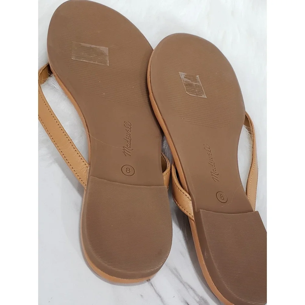 NEW SIZE 8 BROWN Madewell Women's The Iggy Thong Sandal FLIP FLOPS LEATHER SOLID